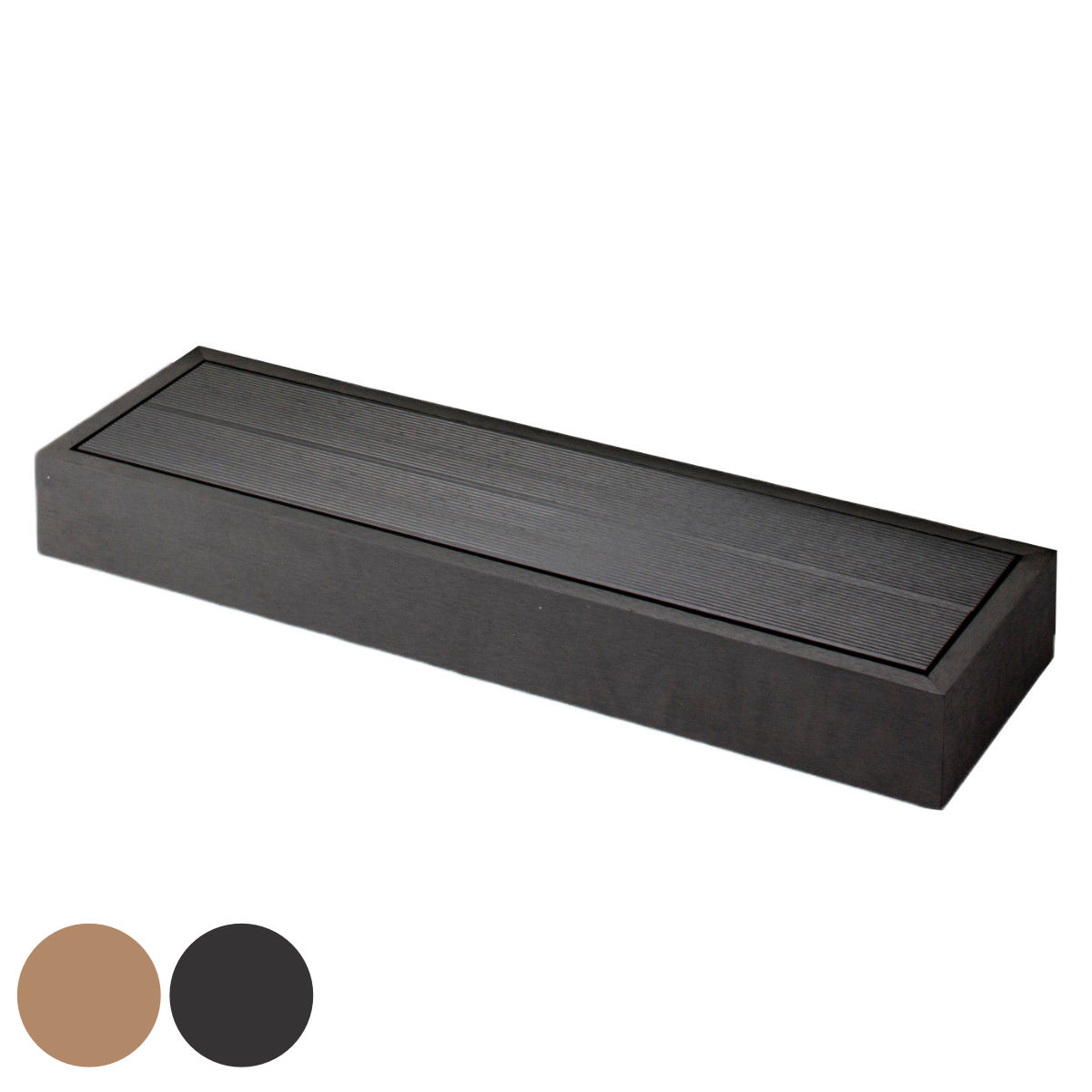 ウッドデッキ 踏台 人工木 ( ガーデンデッキ 人工木デッキ 樹脂 DIY パーツ ウッドパネル 縁台 掃き出し窓 連結 人工木材 バルコニー ステップ 庭 エクステリア 外構 組立て簡単 組合せパーツ 踏み台 )