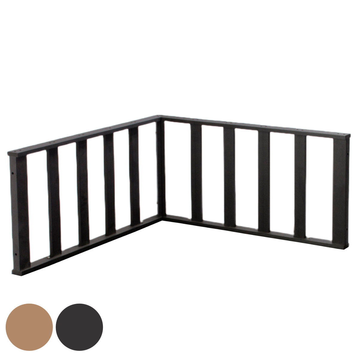 ウッドデッキ コーナーパネル 人工木 ( ガーデンデッキ 人工木デッキ 樹脂 DIY パーツ 手すり L字 ウッドパネル 縁台 掃き出し窓 連結 人工木材 バルコニー ステップ 庭 エクステリア 外構 組合せパーツ 手摺 格子 角 )