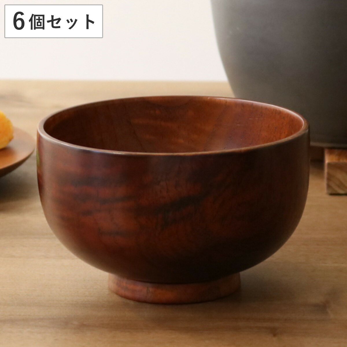 どんぶり 木製 430ml 紀州塗 白倉 shirakura 丼 天然木 食器 日本製 同色6個セッ ...