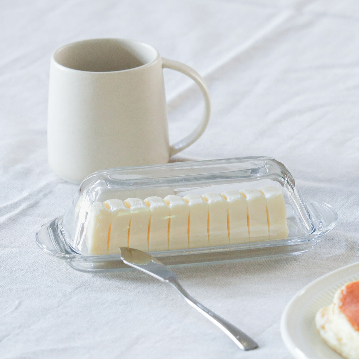 バターケース ビギニングス Anchor Hocking （ アンカーホッキング ガラス バター容器 バター保存 バター入れ 保存容器 キッチン 収納 バター 保存 ケース 小物ケース 小物入れ クリア 透明 ）のサムネイル