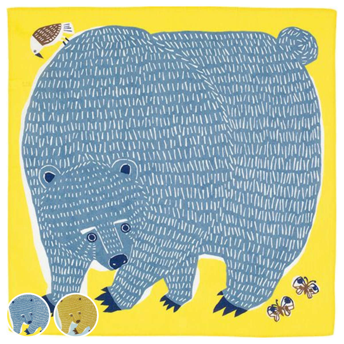 風呂敷 中巾 チーフ katakata むすび くまととり 50cm ふろしき ナフキン ランチクロ ...