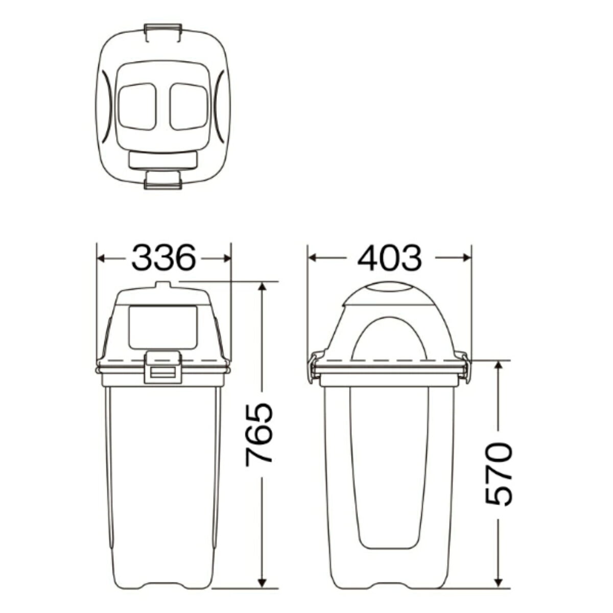 屋内用ゴミ箱 業務用ダストボックス 45L 透明エコダスター 再生プラスチック製 ( コンドル 山崎産業 ゴミ箱 ダストボックス 分別 樹脂製 ごみ箱 プラスチック 業務用 屋内 45リットル クリア 透明 分別ゴミ箱 ) [3]
