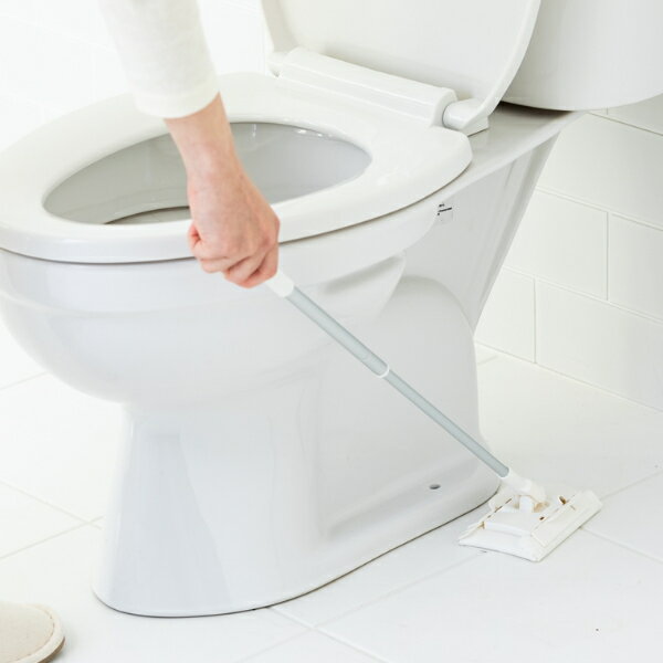 フローリングワイパー トイレ 小さい ミニ サイズ 伸縮 トイレ掃除 床掃除 （ ワイパー モップ コンパクト 床 フロー…