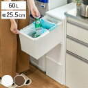ゴミ箱 60L 3段 幅25.5cm ワイド 分別引き出しステーション ( ごみ箱 60リットル 20L 3分別 キッチン 省スペース スリム 隙間収納 引出し...