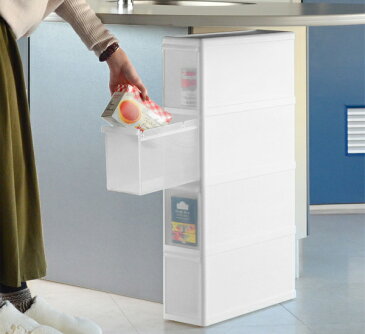 スリムストレージ ファイントールストッカー FTS-4 収納ストッカー 14cm ( キッチン収納 キッチンストッカー 隙間収納 スリムキッチンラック リムストッカー シンク横収納 すきま すき間 洗面所 脱衣所 プラスチック製 収納 )