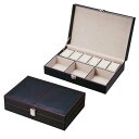 時計ケース ルージュ ステッチ ウォッチボックス 6個 小物入れ ( 幅29×奥行20×高さ7.5cm 時計 腕時計 収納 6本 収納ケース 収納ボックス レザ...