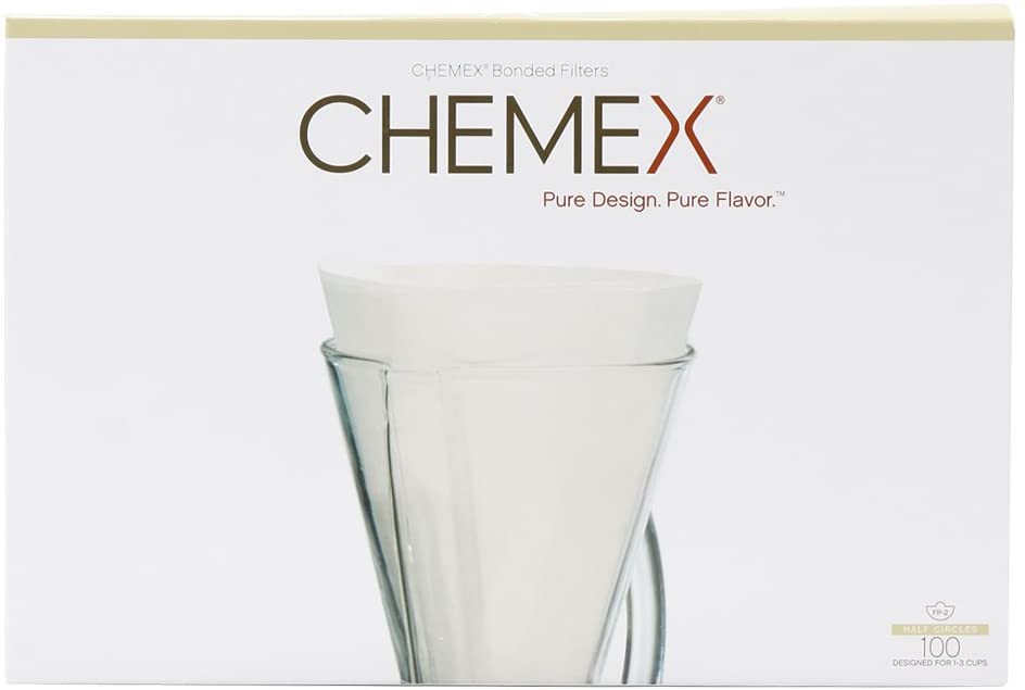 ケメックス CHEMEX フィルターペーパー 3カップ用 ボンデッドタイプ 半円型 FP-2 100枚入り