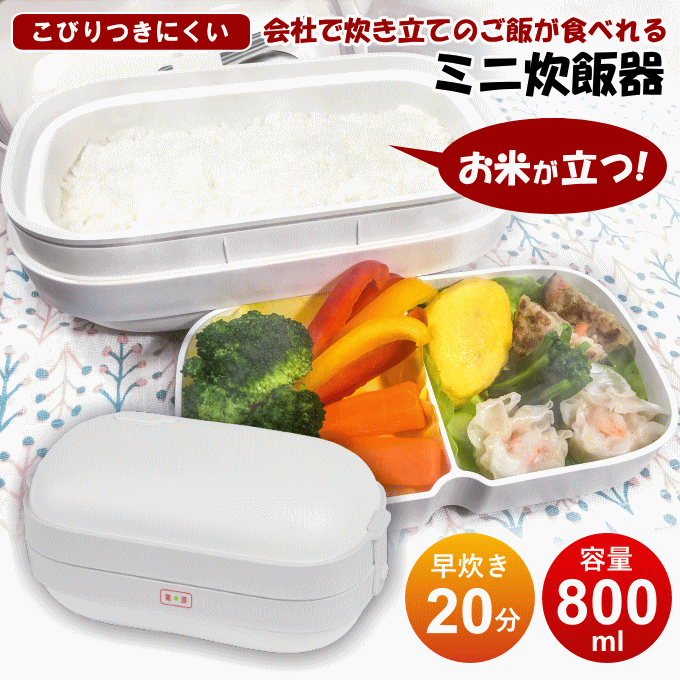 楽天生活館Livinza【マラソン限定SALE】弁当箱 保温 電気 2段 保温弁当箱 炊飯器 箸付き スプーン付き 二段 大容量 加熱式 弁当箱炊飯器 保温ジャー 弁当 箱 ランチボックス ランチジャー 丼 お弁当箱 丼ぶり 大人 子供 女子 男子 女性 男性 BWS-DSJ01