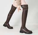 レディースブーツ ロングブーツ ニーハイブーツ エンジニアブーツ ジョッキーブーツ 美脚 ローヒール4.5cm ブーツ ストレッチ 長靴 防寒 歩きやすい ロン...