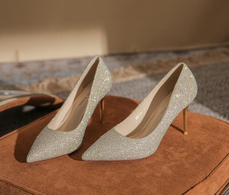 ウェディング シューズ 結婚式 パンプス 痛くない キラキラ ハイヒール ウエディングシューズ パーティ..