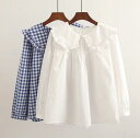 ブラウス トップス 襟付きブラウス レディース ブラウス 長袖&半袖 トップス 大人 可愛い 丸襟 トップス ブラウス 森ガール 大人 トップス 森ガール ブラウス 甘可愛い ブラウス(4)