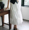 レーススカート 森ガール ペチコート ぺチスカート ロング フリル フリル付き コットン インナー ゆったり ナチュラル 綿 透け防止 透けない