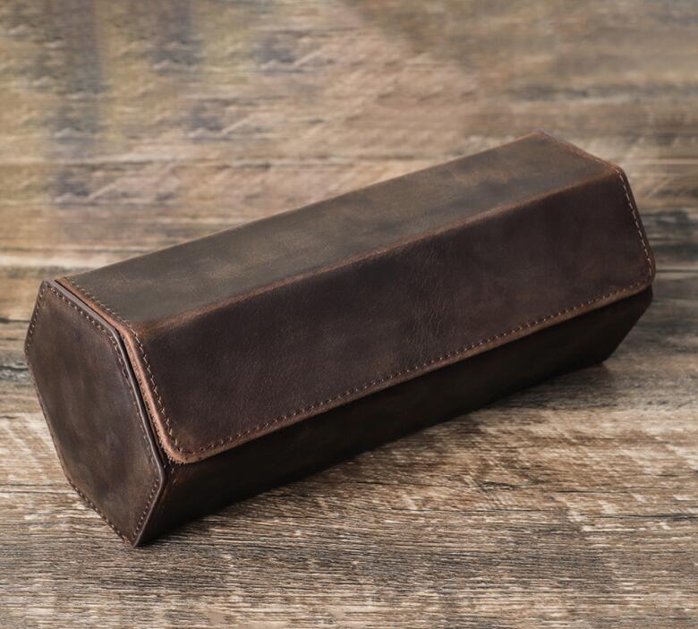 腕時計ケース 本革 牛革 復古 時計ケース 3本用 長方形 ウオッチケース 収納ボックス コレクションケース 持ち運び 便利コンパクト プレゼント 見せる収納 メンズ 高級コーヒー 収納 贈り物　父の日