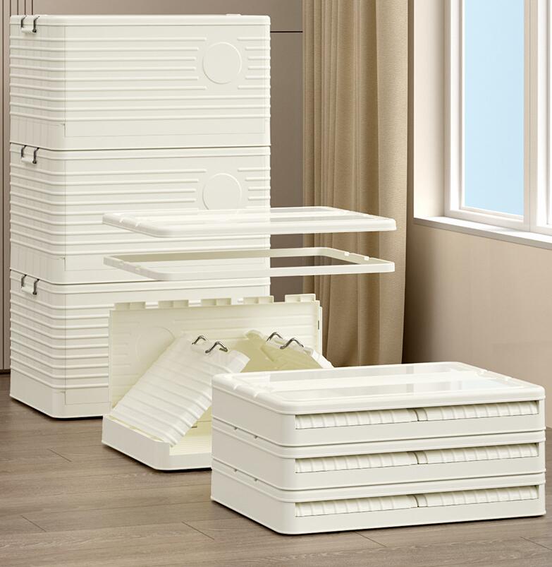 収納ボックス 折畳み キャスター付き 扉付き 両開き 収納ケース 大容量 押入れ収納 組立簡単 積み重ね 衣装収納ボックス フタ付き 半透明扉付き 整理棚 省スペース 透明収納ケース 収納 小物 衣類 布団 かわいい 送料無料