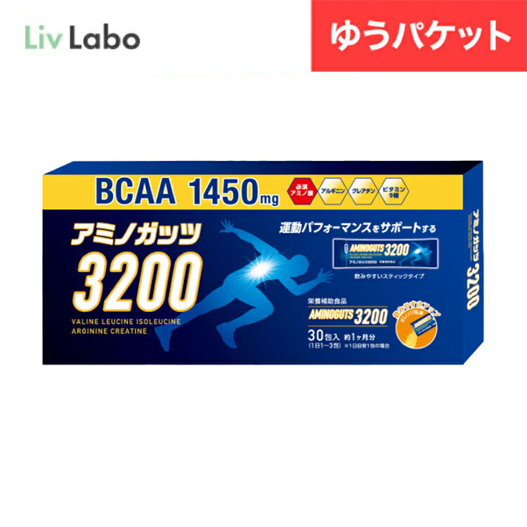 アミノガッツ3200 アミノ酸 BCAA 4.2gx 30包 | アルギニン クレアチン オレンジ風味 顆粒スティックタイプ 栄養補助食品 9種類のビタミン 訳あり 飲みやすい 顆粒 トレーニング マラソン ラン…