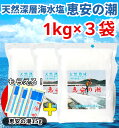  恵安の潮 1kg × 3袋セット お徳用パック ミネラル 恵安の塩 天日塩 塩 けいあん けいあんの塩 けいあんの潮 天然塩 自然塩 ミネラル塩 結晶塩 海塩隊 慶安の塩 / おにぎり 焼肉 焼き魚 梅干し 漬物 ソルト おいしい塩