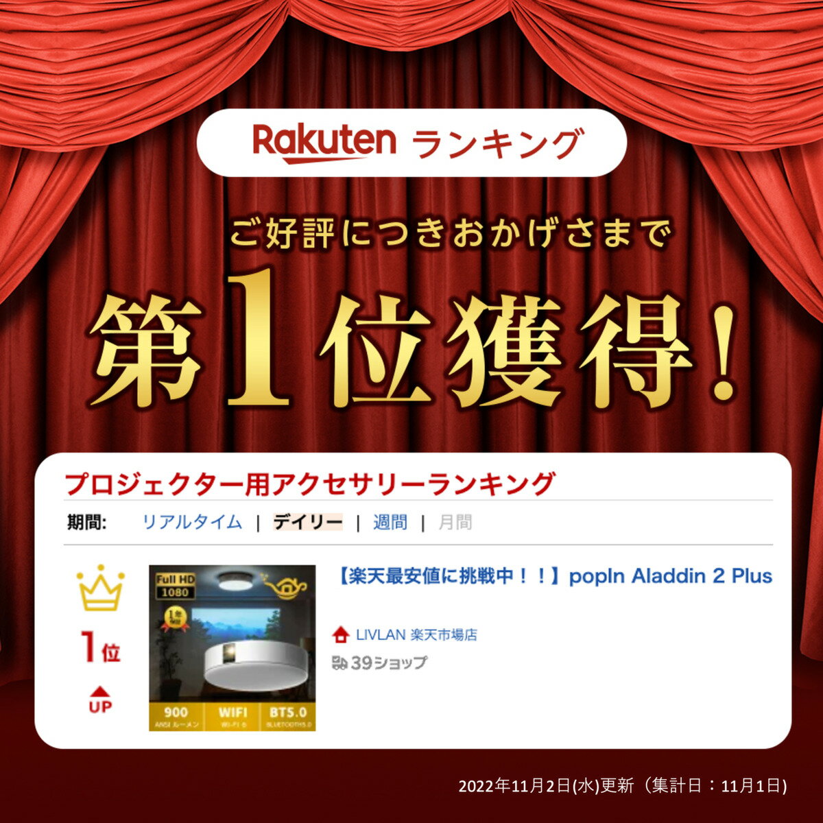 【 即日発送！！】 Aladdin X2 Plus アラジン エックス2 プラス ポップインアラジン 2 プラス popIn プロジェクター 900 ANSIルーメン 天井照明 フルHD LEDシーリングライト ホームシアター アラジンコネクター 2