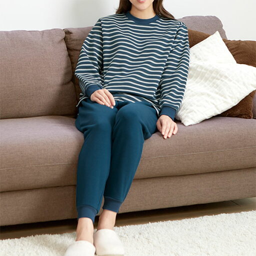 セルヴァン 裏起毛ボーダーパジャマ【女性用】 セルヴァン 裏起毛ボーダーパジャマ【女性用】