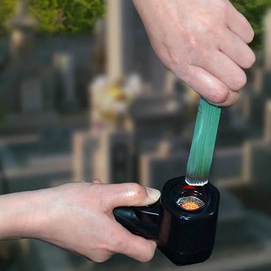 ターボ式線香ライター（龍炎）　風の日も一発着火　お墓参りの必需品【メーカーよりの直送品の為、キャンセル不可、他の商品との同梱不可】