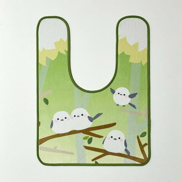 Rakuten - 雪の妖精シマエナガ　ふんわりトイレマット　グリーン【メーカーよりの直送品の為、キャンセル不可、他の商品との同梱不可】