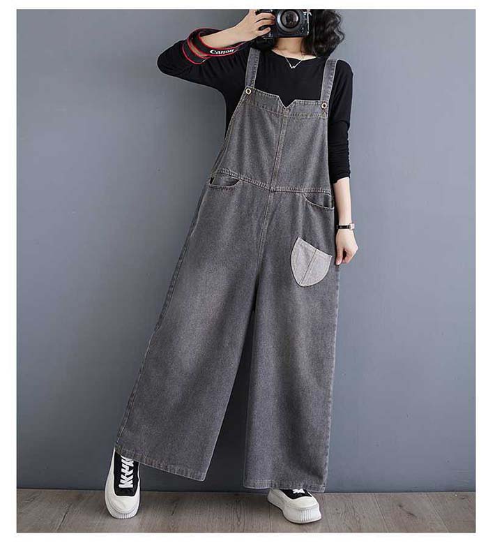 サロペット デニムパンツ オールインワン レディース ワイドパンツ 春 秋 マタニティ きれいめ 着痩せ 大きいサイズ カジュアル おしゃれ 体型カバー ゆったり 女性 お呼ばれ 可愛い 無地 おしゃれ カジュアル ナチュラル 韓国風 ママコーデ