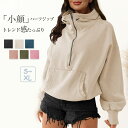 パーカー レディース 小顔 ハーフジップ トップス オーバーサイズ tシャツ トレーナー ドロップショルダー ビッグ ジップ ショート丈 大きいサイズ ゆったりトップス 重ね着 レイヤード風 体型カバー シンプル カジュアル 大きいサイズ ゆるっと(4)