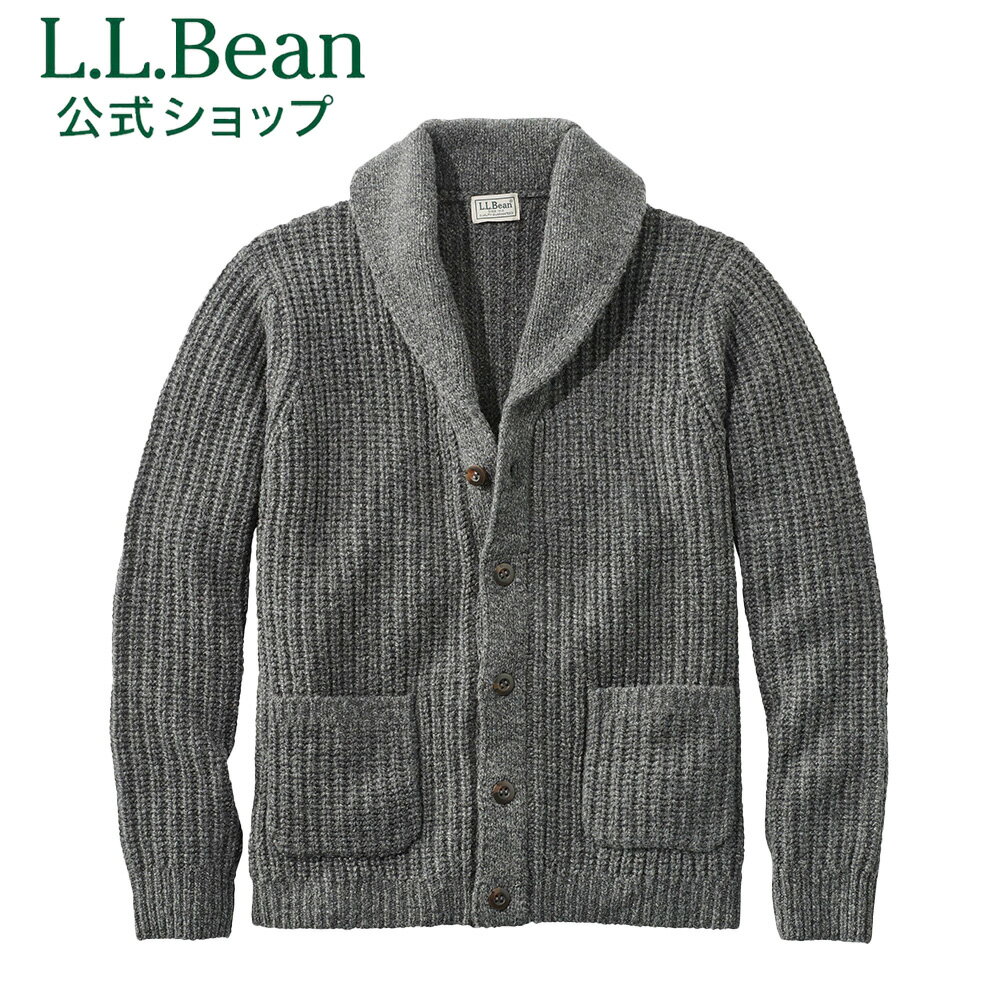 【公式】エルエルビーン クラシック ラグ ウール セーター カーディガン | ニット メンズ アウトドア ブランド 100% L.L.Bean LLBean l.l.bean llbean llビーン llbeen ウールセーター 黒 ショールカラー ラムウール 襟付き トップス 冬