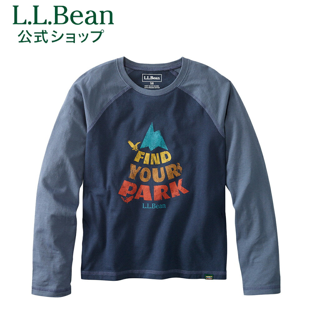 【公式】エルエルビーン キッズ オーガニック ベースボール ティ 長袖シャツ Tシャツ カットソー ロンT キッズ 子供服 子ども用 子供用 アウトドア ブランド綿 100% L.L.Bean LLBean l.l.bean llbean llビーン llbeen