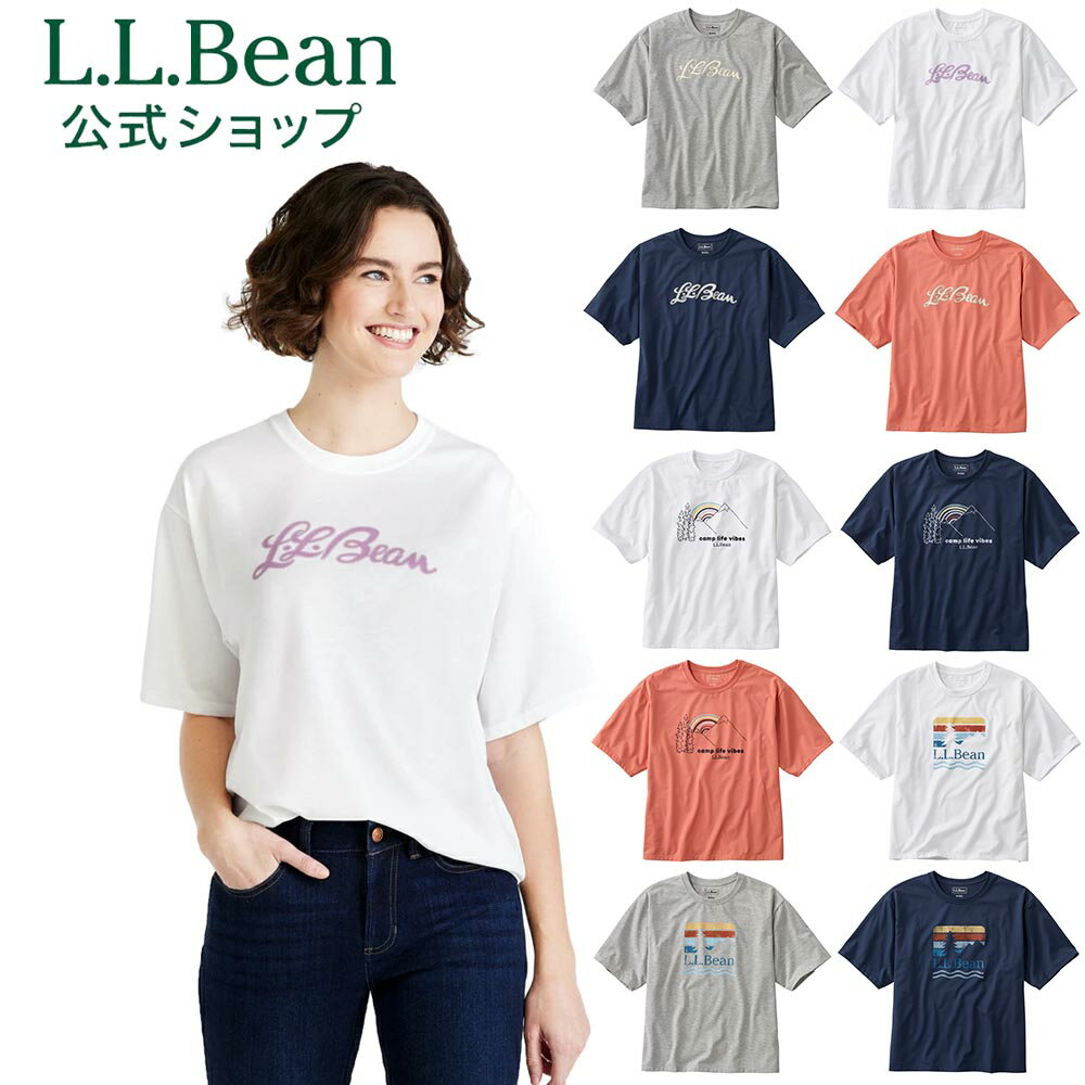 【公式】エルエルビーン ジャパン フィット グラフィック オーバーサイズ ティ | Tシャツ シャツ トップス ウィメンズ レディース アウトドア ブランド 半袖 ゆったり ビッグT 速乾 l.l.bean llbean llビーン ティーシャツ