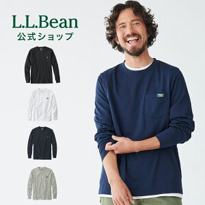 【公式】エルエルビーン ケアフリー アンシュリンカブル ティ カタディン ラベル | シャツ Tシャツ カットソー ロンT メンズ アウトドア ブランド 長袖 綿 ポケット 防縮 防シワ l.l.bean llbean llビーン llbeen ロングtシャツ