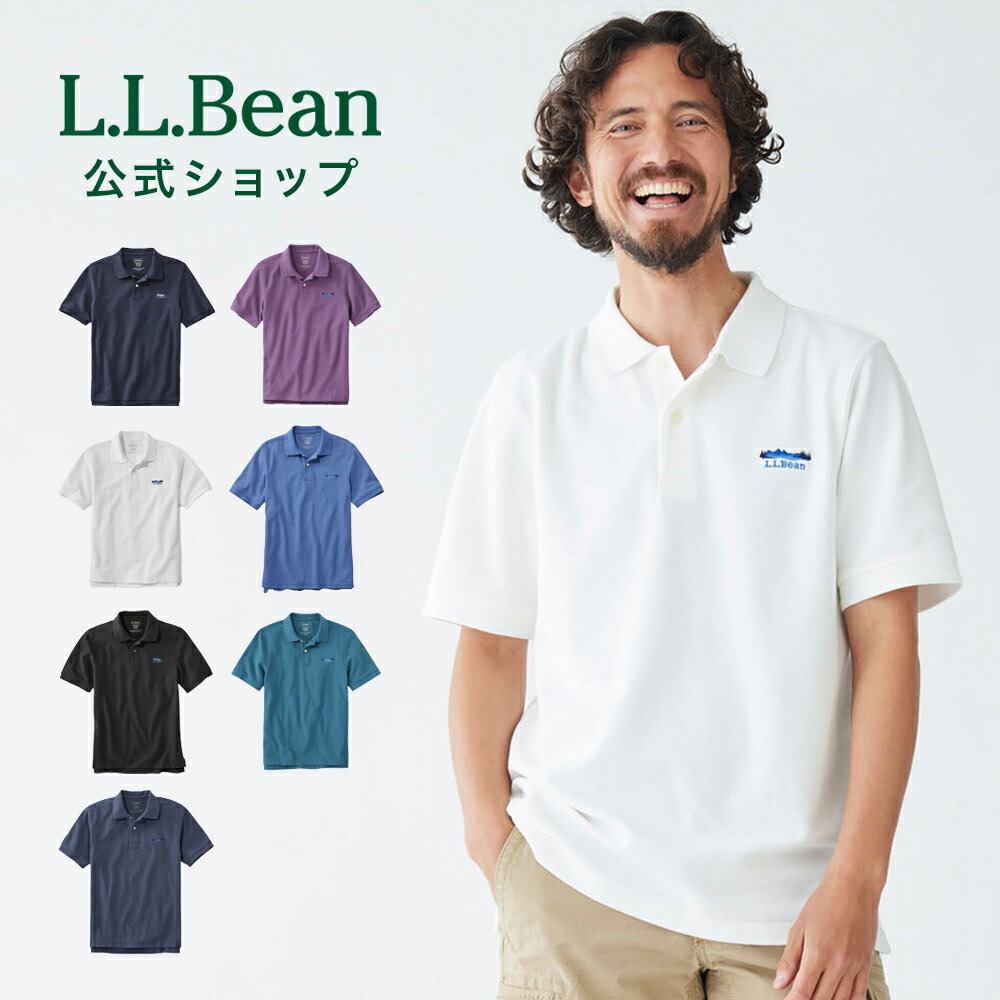 楽天L.L.Bean公式オンラインストア【公式】エルエルビーン プレミアム ダブル エル ポロシャツ カタディン ロゴの刺繍入り | メンズ アウトドア ブランド 半袖 防シワ l.l.bean llbean llビーン 半袖ポロシャツ 衿 襟付き ロゴ入り ワンポイント 綿100 コットン トップス