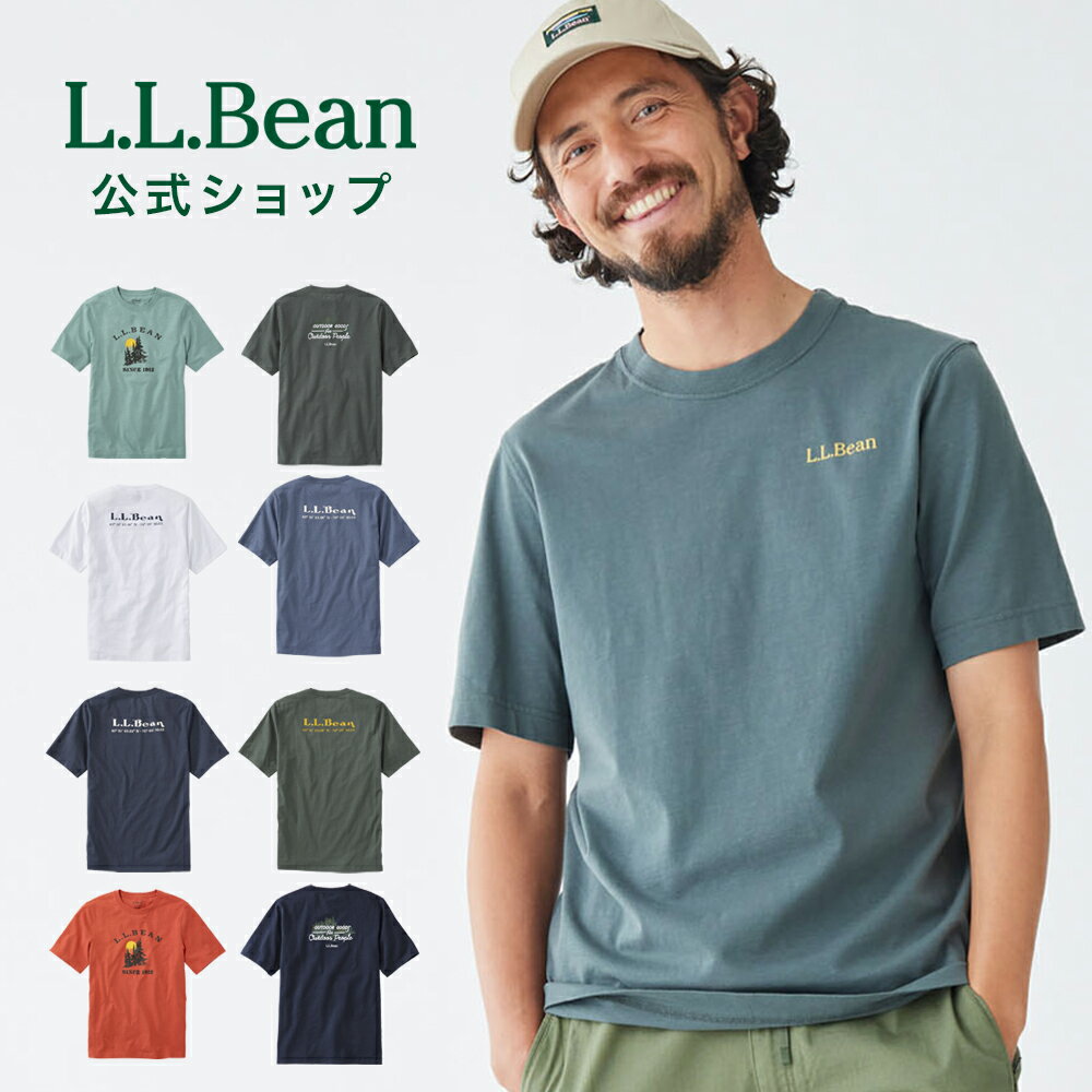 楽天L.L.Bean公式オンラインストア【公式】エルエルビーン レイクウォッシュ オーガニック コットン グラフィック | メンズ アウトドア ブランド 半袖 綿100％ バックプリント オーガニックコットン L.L.Bean LLBean llビーン llbeen 半袖tシャツアウトドアブランド