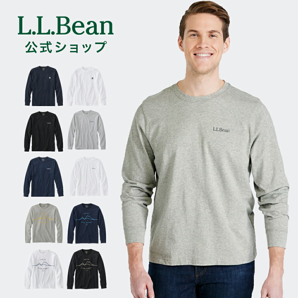 エルエルビーン ケアフリー アンシュリンカブル ティ シャツ Tシャツ カットソー ロンT メンズ アウトドア ブランド 長袖 クルーネック 丸首 ロゴ バックプリント 防縮 防シワ L.L.Bean LLBean llビーン llbeen