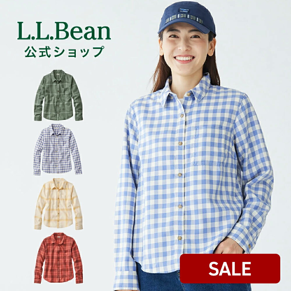 【ポイント10倍 6/3まで】【SALE20 OFF】【公式】エルエルビーン フェザー ソフト ツイル シャツ 長袖 チェック 長袖シャツ ブラウス カジュアルシャツ レディース ウィメンズ アウトドア ブランド L.L.Bean LLBean llビーン ボタンシャツ チェック柄 胸