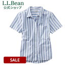 楽天L.L.Bean公式オンラインストア【SALE10％OFF】【公式】エルエルビーン オーガニック クラシック コットン シャツ 半袖 ストライプ 半袖シャツ コットンシャツ ブラウス シャツウィメンズ レディース アウトドア ブランド L.L.Bean LLBean L.L.Bean llbean llビーン