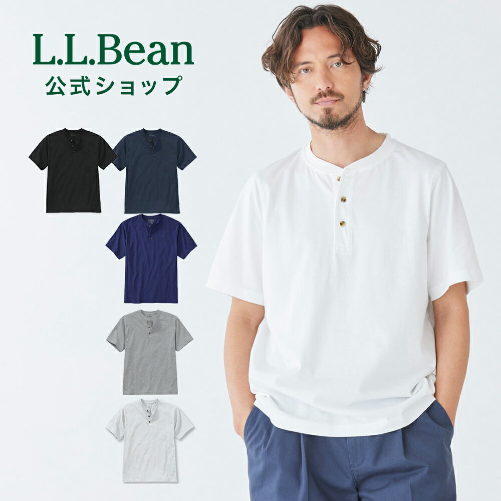 【公式】エルエルビーン ケアフリー アンシュリンカブル ティ ヘンリー| Tシャツ 半袖シャツ ヘンリーネック メンズ アウトドア ブランド 半袖 綿100% 無地 防シワ l.l.bean llbean llビーン ティーシャツ 半袖tシャツ