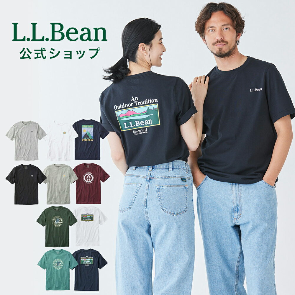 【公式】エルエルビーン ケアフリー アンシュリンカブル ティ グラフィック 1 | Tシャツ メンズ アウトドア ブランド 半袖 綿100% プリント 防シワ l.l.bean llbean llビーン ティーシャツ 半袖tシャツ バックプリント