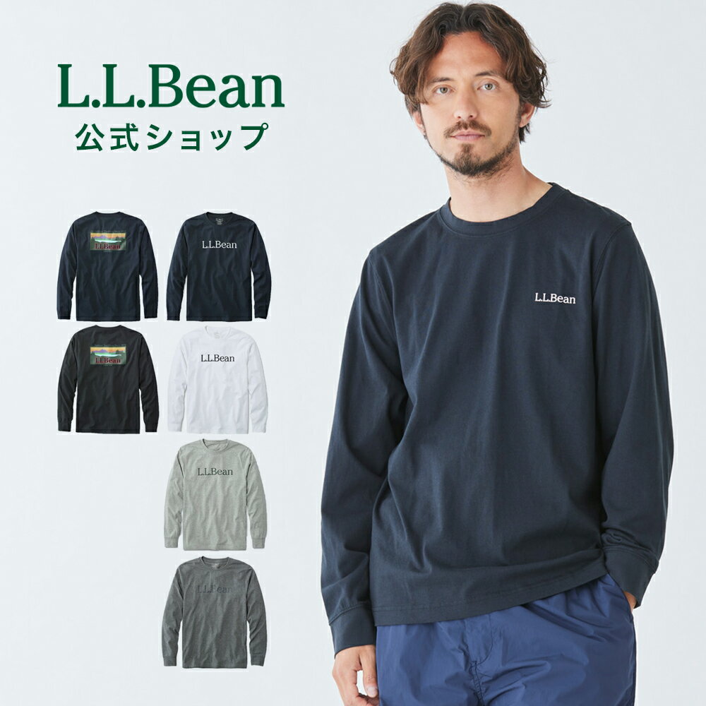 エルエルビーン 洋服 メンズ 【公式】エルエルビーン ケアフリー アンシュリンカブル ティ シャツ Tシャツ カットソー ロンT メンズ アウトドア ブランド 長袖 クルーネック 丸首 ロゴ バックプリント 防縮 防シワ L.L.Bean LLBean llビーン llbeen