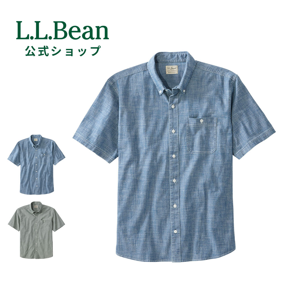 【楽天スーパーSALE15%OFF】【公式】 エルエルビーン コンフォート ストレッチ シャンブレー シャツ トラディショナル フィット 半袖 半袖シャツ カジュアルシャツ ボタンダウン メンズ アウトドア ブランド ドライ ストレッチ 速乾 ゆったり 胸ポケット 無地 ビジネス（楽天・L.L.Bean公式オンラインストア）