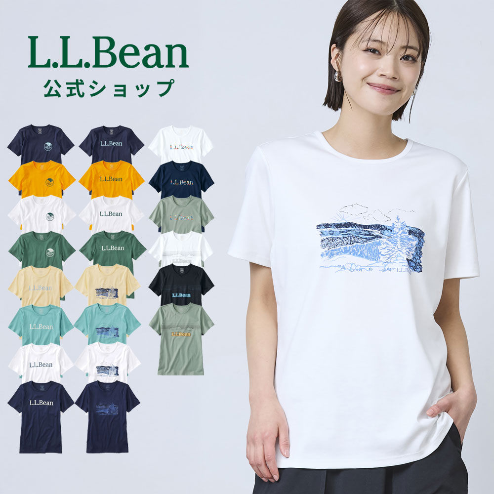 【公式】エルエルビーン ピマ コットン クルーネック グラフィック ティ| Tシャツ 半袖 半袖Tシャツ ウィメンズ レディース スーピマコットン 綿100％ L.L.Bean LLBean llbeen llビーン レディース半袖トップス トップス