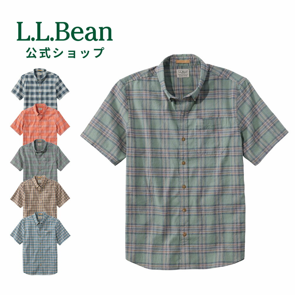 【10 OFFクーポン対象】【公式】 エルエルビーン ストーンコースト ヘンプ シャツ スライトリー フィット 半袖 プラッド カジュアルシャツ 半袖シャツ リネンシャツ リネン 麻 メンズ アウトドア ブランド L.L.Bean LLBean llビーン llbeen トップス チェック チ