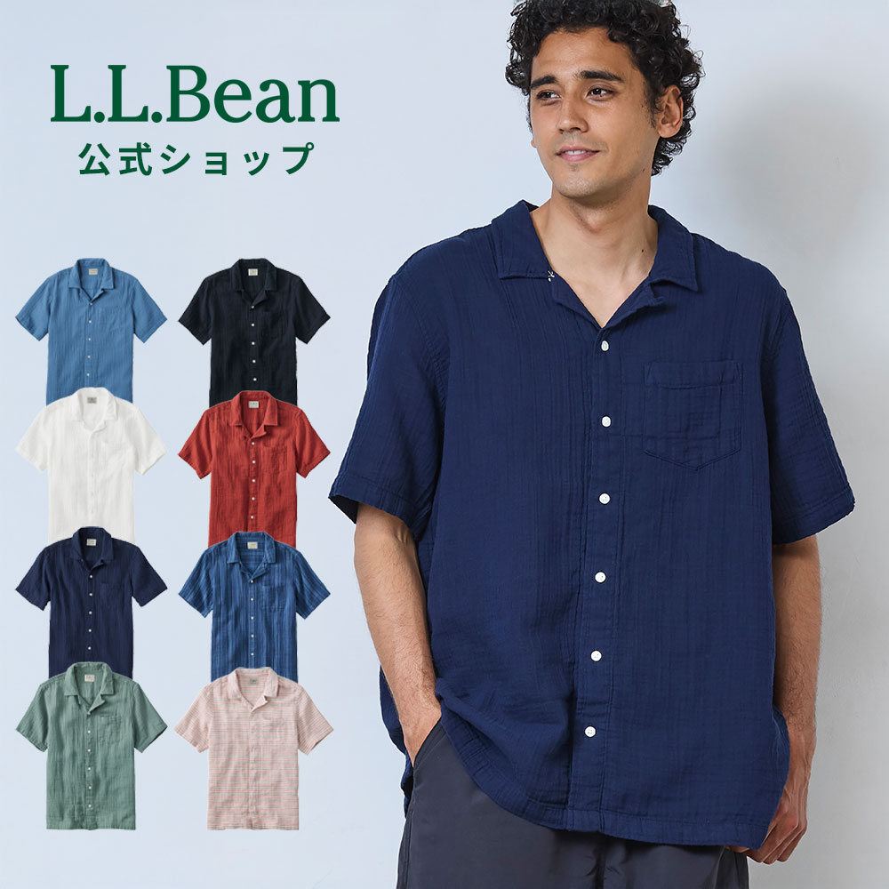Rakuten - 【楽天スーパーSALE15%OFF】【公式】 エルエルビーン クラウド ガーゼ シャツ ボタンフロント シャツ 半袖 | 半袖シャツ カジュアルシャツ 無地シャツ ガーゼシャツ メンズ アウトドア ブランド 綿100% 軽量 ノーアイロン 夏 L.L.Bean LLBean llビーン llbeen しわにな