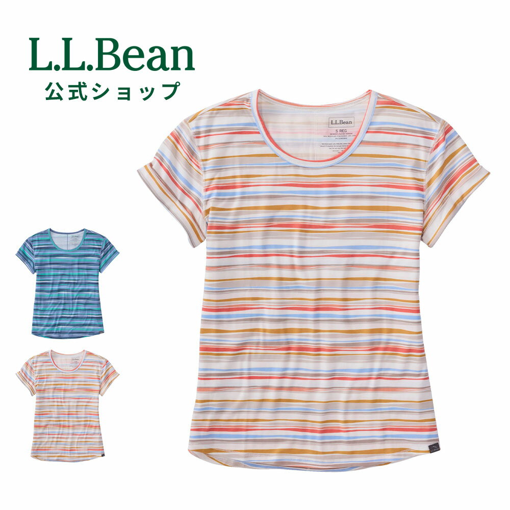 Rakuten - 【楽天スーパーSALE15%OFF】【公式】 エルエルビーン エブリデイ サンスマート ライフスタイル ティ 半袖 プリント Tシャツ ティーシャツ クルーネック ウィメンズ レディース アウトドア ブランド 吸水 速乾 軽量 ストレッチ UVカット 紫外線対策 涼しい 薄手 丈長め 柄