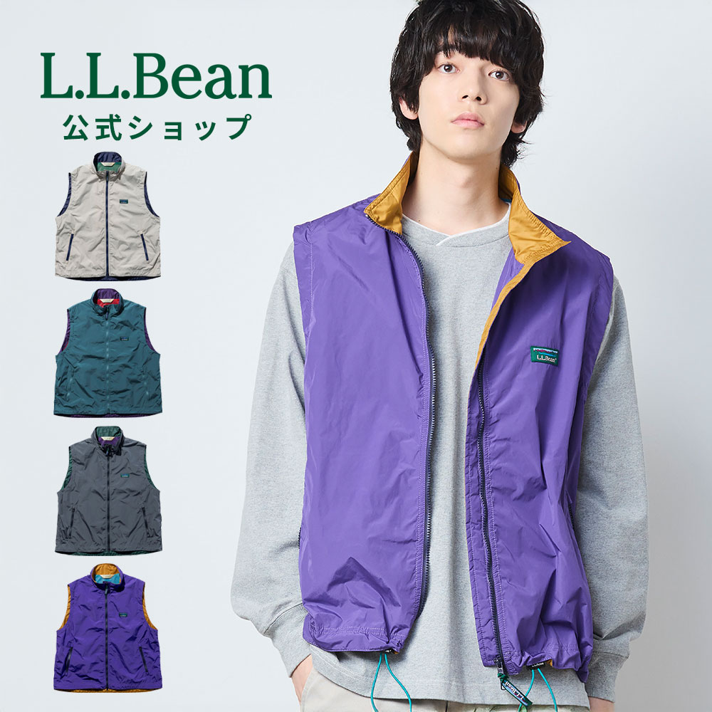【公式】 エルエルビーン ロクスベリー ベスト アウター ジレ フルジップ ジップアップ スタンドカラー ウインドブレーカー ライトアウター メンズ アウトドア ブランド JAPAN EDITION ポリエステル ゆったり 撥水 軽量 薄手 春 秋 L.L.Bean LLBean llビーン llbeen