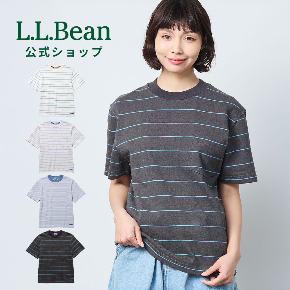 乐天商城 - 【公式】 エルエルビーン ユニオン ショートスリーブ ストライプ ティ 半袖 Tシャツ クルーネック ボーダー ストライプ ウィメンズ レディース アウトドア ブランド JAPAN EDITION コットン 綿 100% ロゴ ワンポイント ゆったり 厚手 春 夏 L.L.Bean LLBean llビーン llbeen