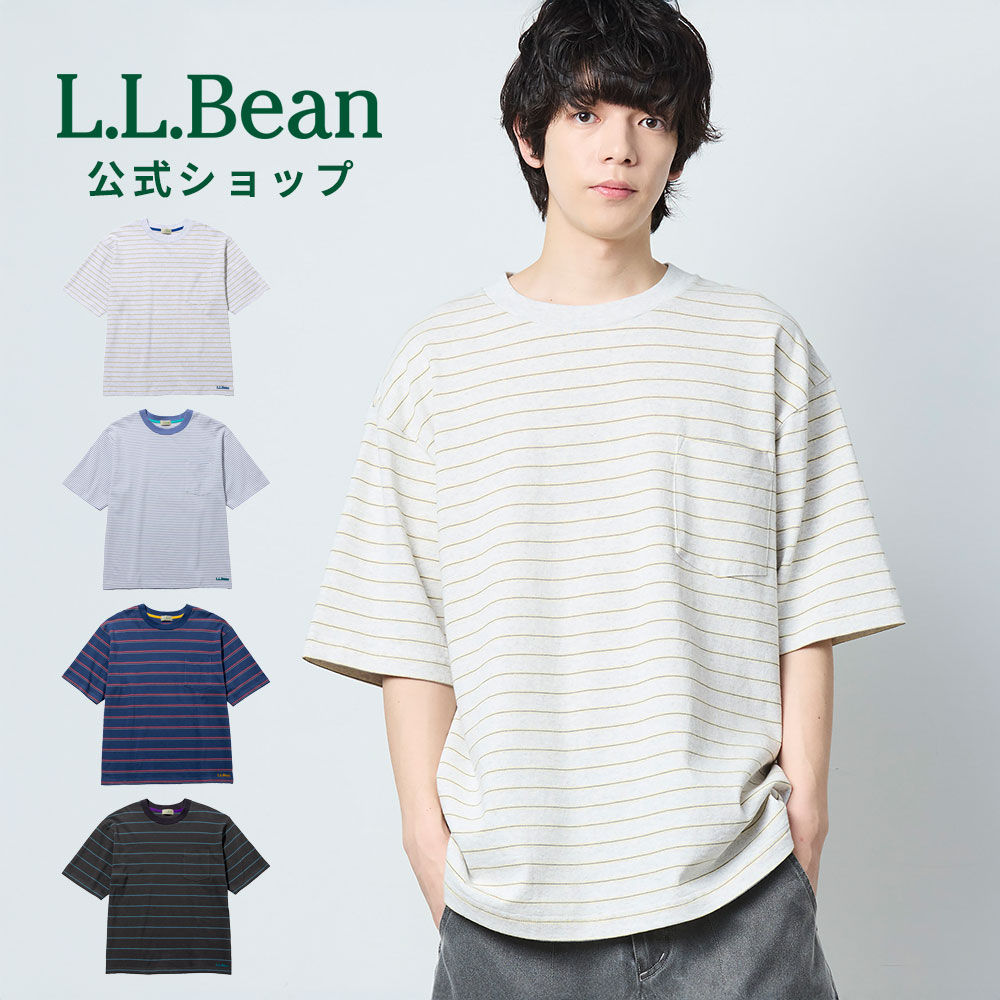 Rakuten - 【公式】 エルエルビーン ユニオン ショートスリーブ ストライプ ティ 半袖 Tシャツ クルーネック ボーダー ストライプ トップス メンズ アウトドア ブランド JAPAN EDITION コットン100% 綿100% ロゴ刺繍 ワンポイント ゆったり 厚手 春 夏 L.L.Bean LLBean llビーン llbeen