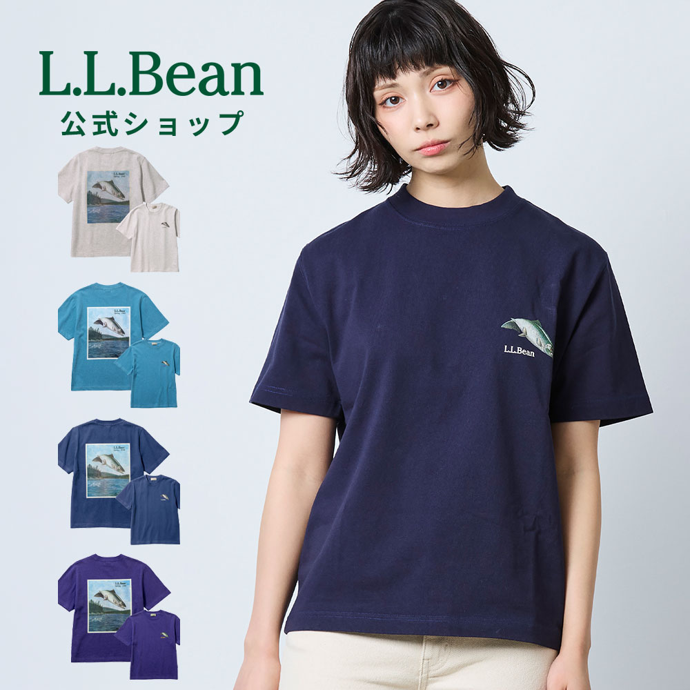 Rakuten - 【公式】 エルエルビーン ビーンズ 1980 ショートスリーブ カタログ トラウト ティ 半袖 Tシャツ クルーネック バックプリント ウィメンズ レディース アウトドア ブランド JAPAN EDITION コットン 綿 100% ゆったり 厚手 春 夏 L.L.Bean LLBean llビーン llbeen