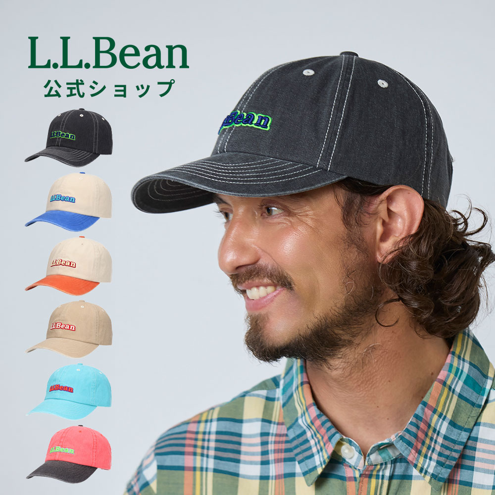乐天商城 - 【公式】 エルエルビーン ウォッシュ ピグメント キャップ 帽子 ベースボールキャップ ツートンキャップ メンズ ウィメンズ ユニセックス 男女兼用 アウトドア ブランド ビンテージ 刺繍 ロゴ コットン 綿 100% 深め 大きめ 黒 ベージュ ツートン L.L.Bean LLBean llビーン