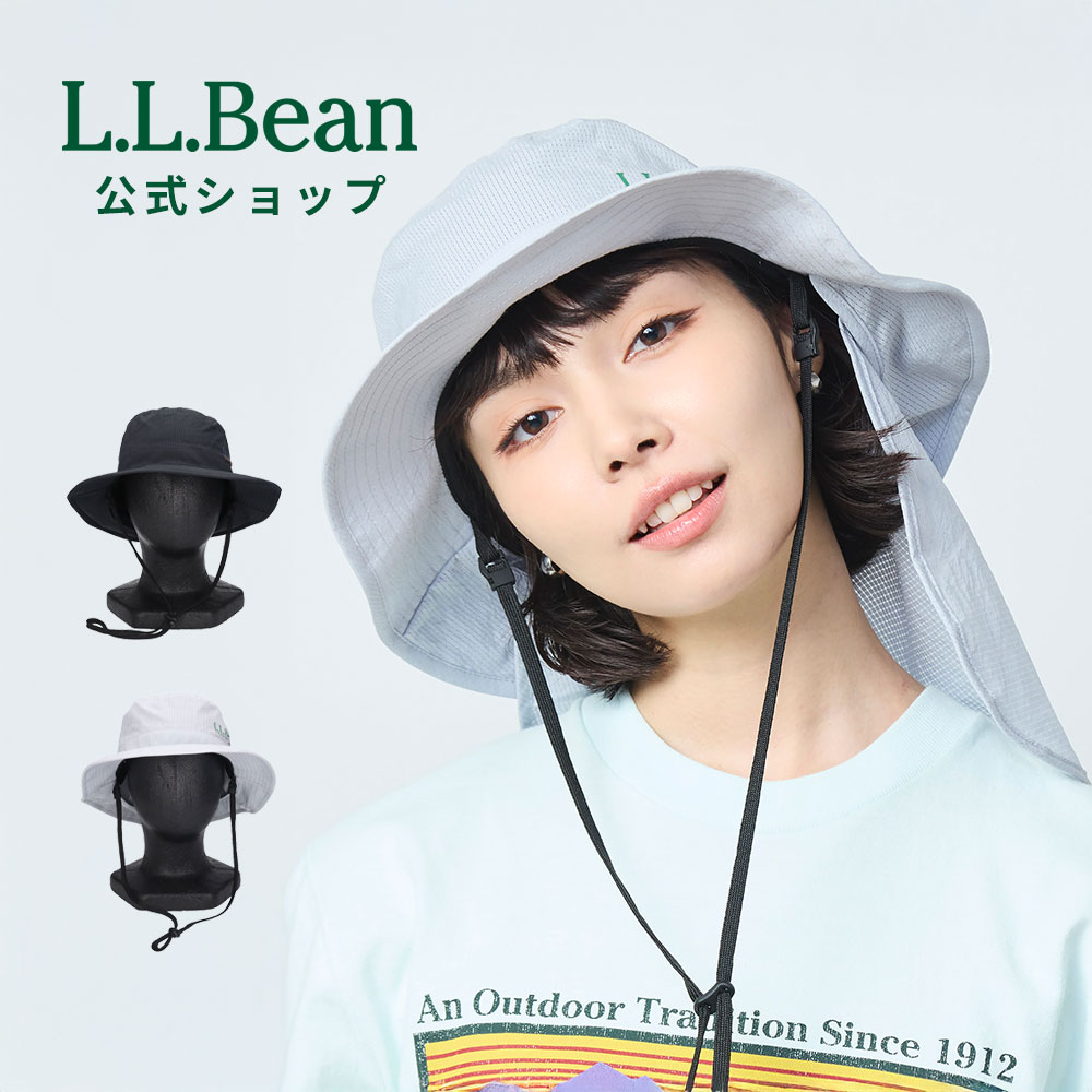 【公式】 エルエルビーン サンシェード ブーニー ハット 帽子 つば広 日よけ 首 カバー メンズ ウィメンズ ユニセックス 男女兼用 アウトドア ブランド 軽量 伸縮 ドットエア 吸水 速乾 ストラップ フリーサイズ たれ付き 日焼け 涼しい 折りたたみ L.L.Bean LLBean llビーン
