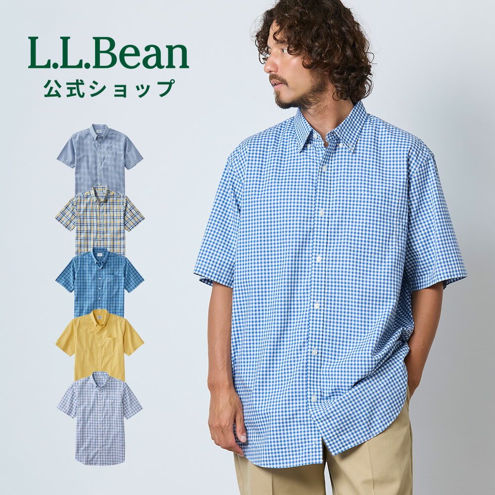 乐天商城 - 【公式】エルエルビーン リンクルフリー（形態安定）ケネバンク スポーツシャツ トラディショナル フィット 半袖 | チェック 半袖シャツ カジュアルシャツ メンズ アウトドア ブランド ノーアイロン L.L.Bean LLBean llビーン llbeen